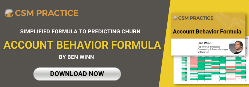account behavior formula to predict churn